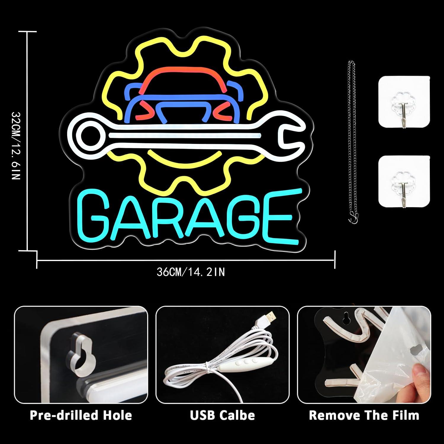 Garage Neon Sign USB Powered L - Auto Repair Shop ulasan dan harga