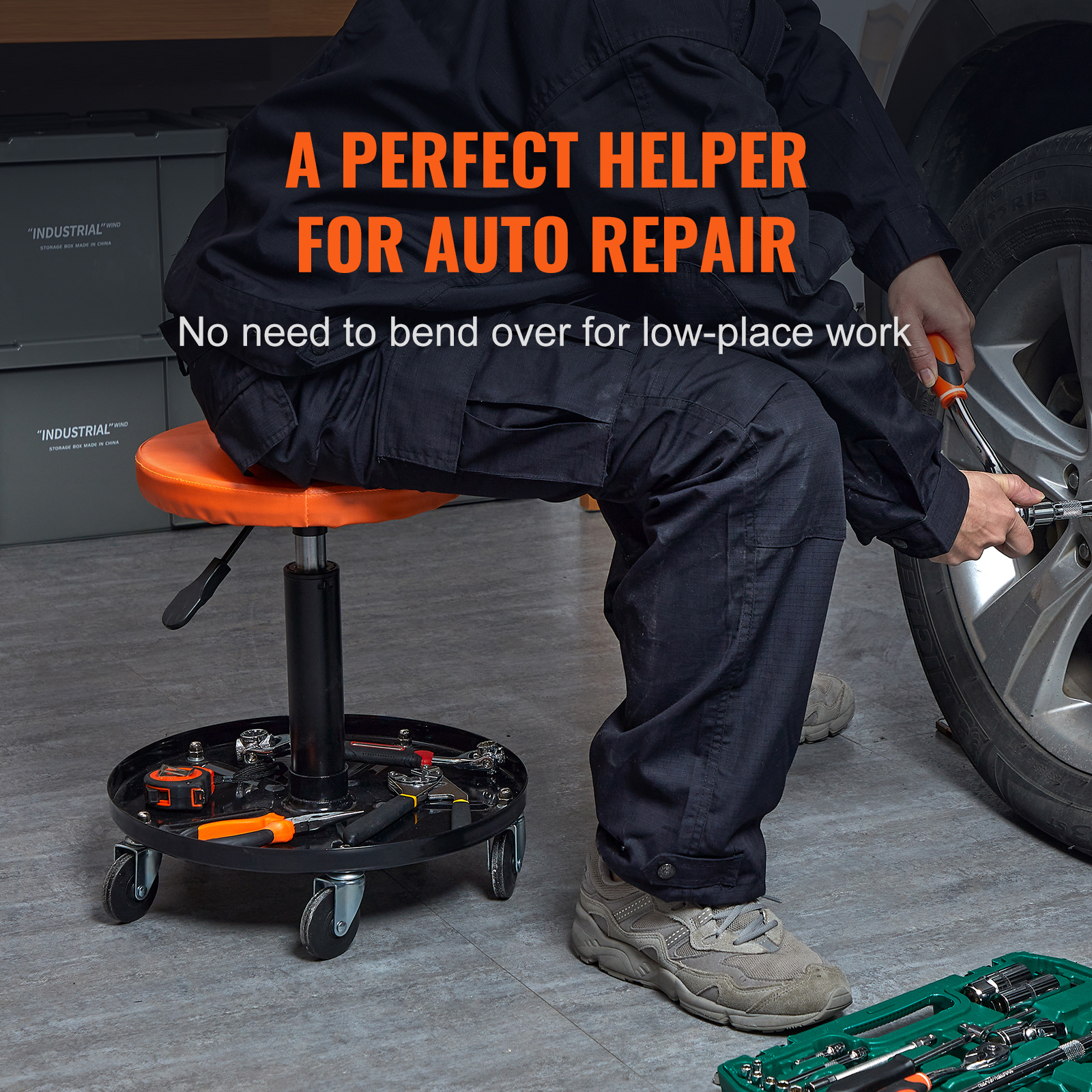 SucceBuy Mechanic Stool 250 LB - Auto Repair Shop ulasan dan harga