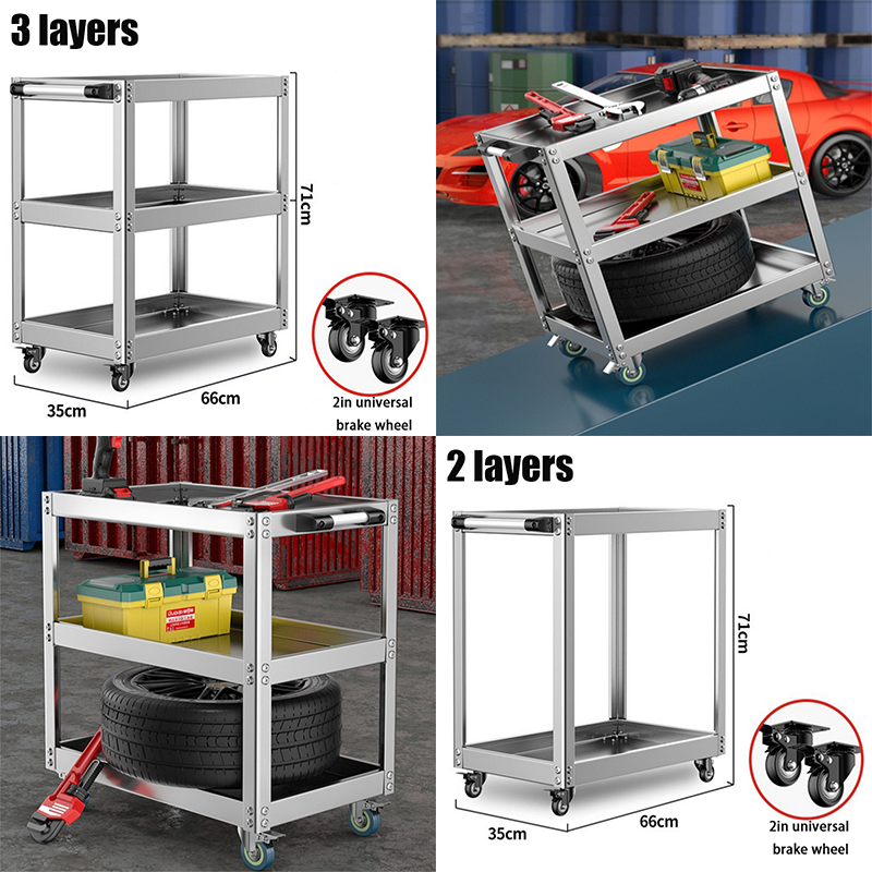 2/3 layers Trolley Stainless S - Auto Repair Shop ulasan dan harga
