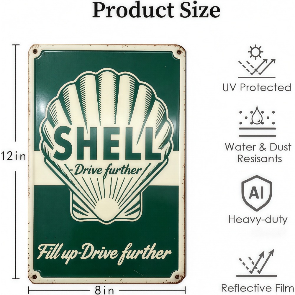 Retro Shell Gas Station Metal  - Auto Repair Shop ulasan dan harga