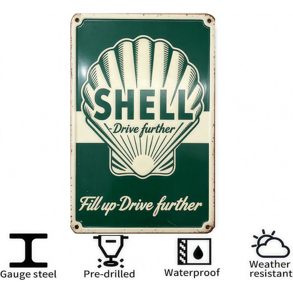 Retro Shell Gas Station Metal  - Auto Repair Shop ulasan dan harga